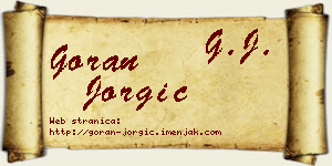 Goran Jorgić vizit kartica